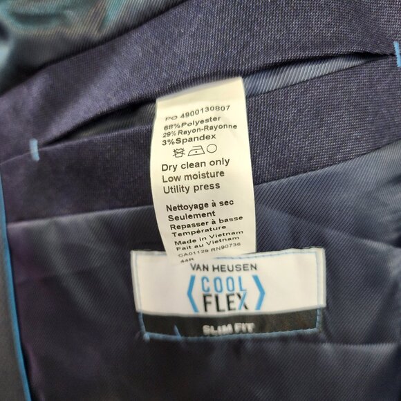 Van Heusen, NEW, Navy, 44R, Blazer, Slim Fit - Picture 4 of 5